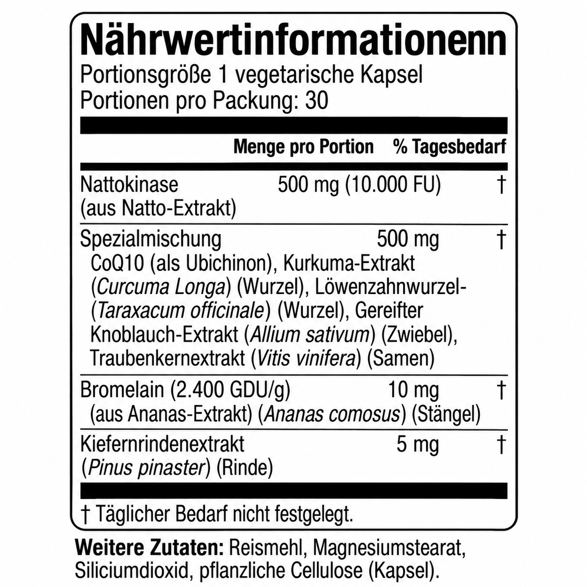 Nattokinase Max Potency 10.000 FU – Unterstützung der Durchblutung