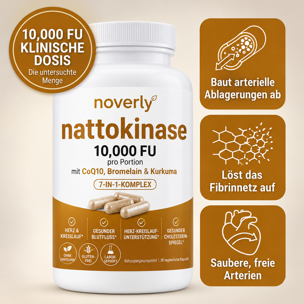 Nattokinase Max Potency 10.000 FU – Unterstützung der Durchblutung