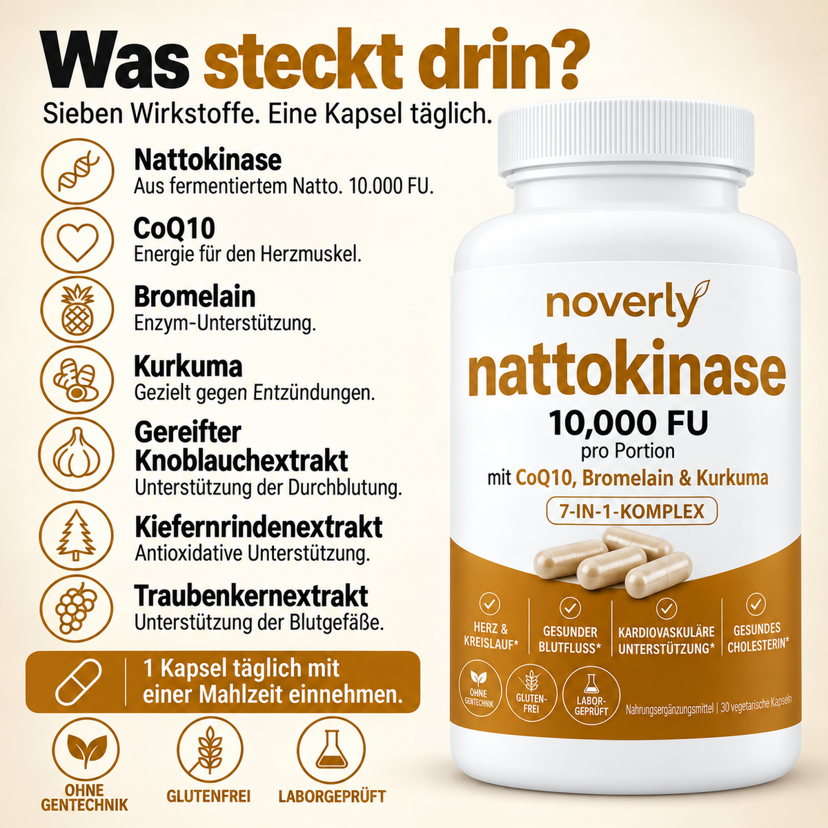 Nattokinase Max Potency 10.000 FU – Unterstützung der Durchblutung